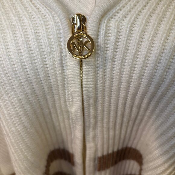 NWT Michael Michael Kors Women's Plaited Fisherman Rib Poncho - Cream OS - Picture 3 of 5